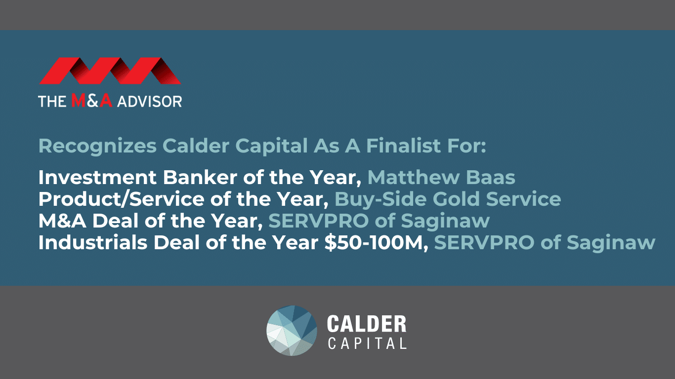 Calder Named Finalist in Four Categories in the 23rd Annual M&A Advisor Awards