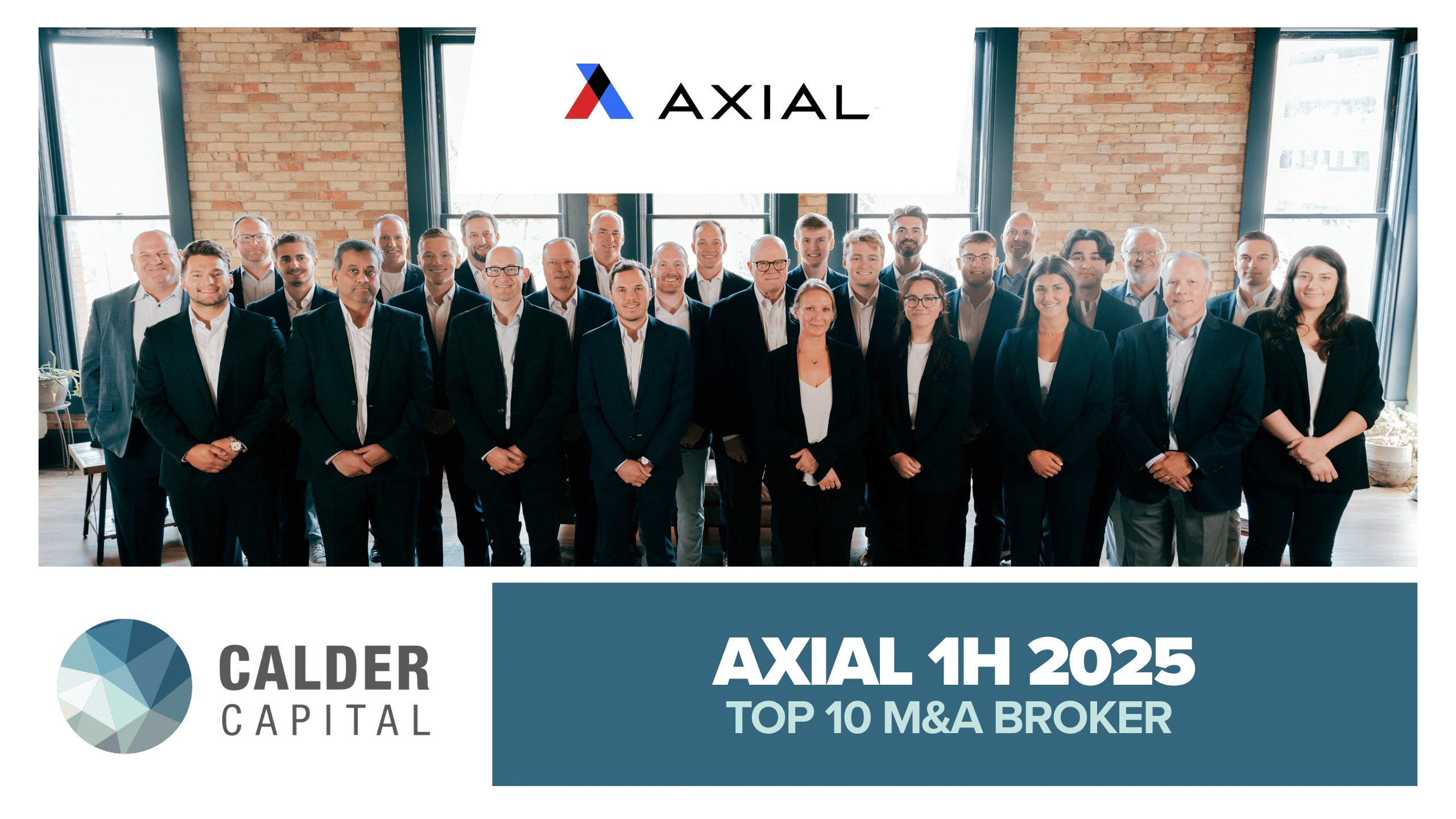 Calder Capital Named Top 10 Lower Middle Market M&A Advisor in Axial’s 2025 Semi-Annual Business Broker League Table